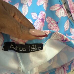 Boohoo Blue and Pink Floral skirt set